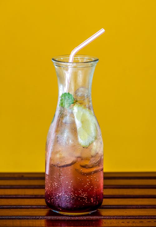 Free Clear Glass Pitcher Filled With Juice Stock Photo