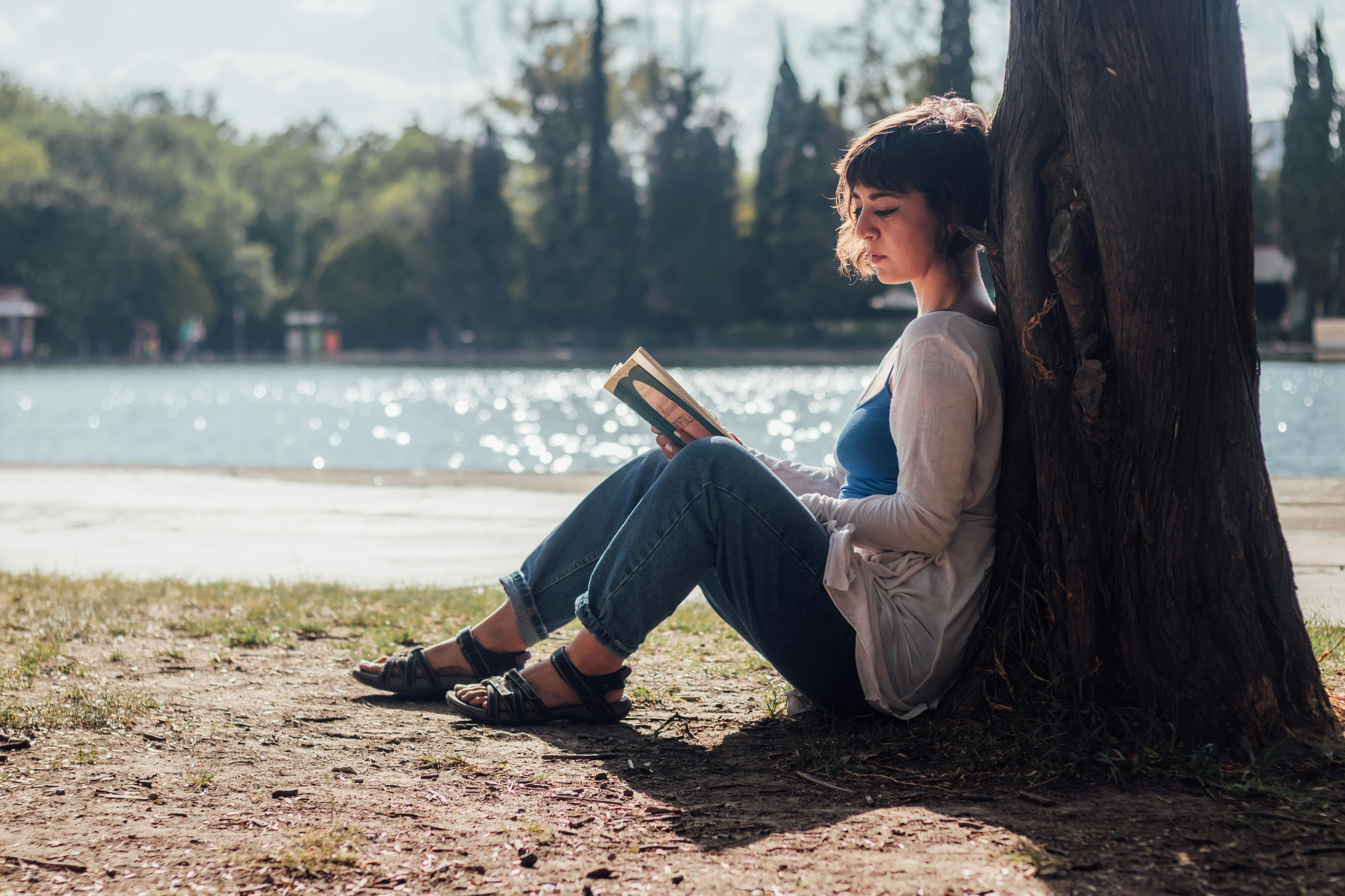 Woman Reading a Book Beside the Window · Free Stock Photo