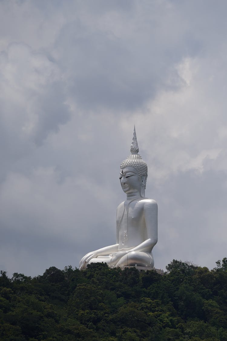 White Buddha Statue In Thailand