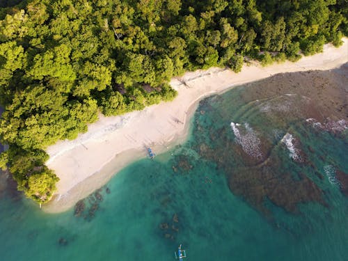 An Aerial Shot of a Beautiful Beach