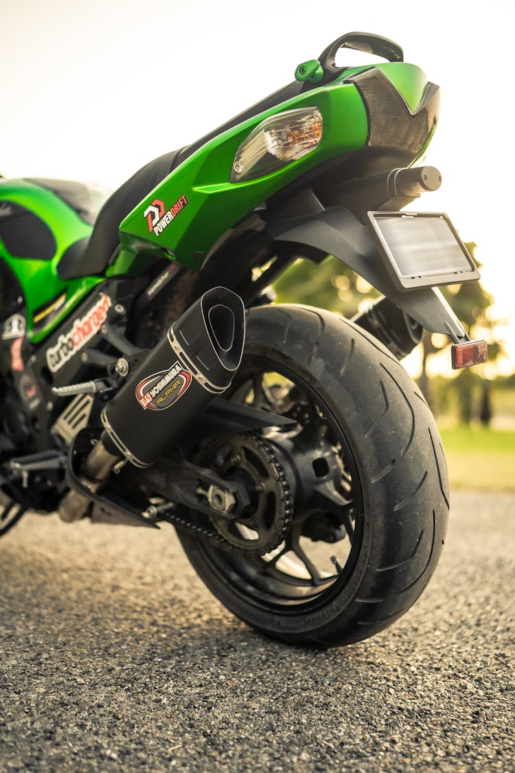 A Close-Up Shot Of A Kawasaki Ninja ZX-12R