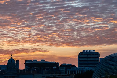 Buildings in a City during a Twilight