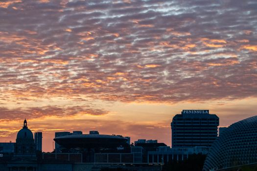 Buildings in a City during a Twilight