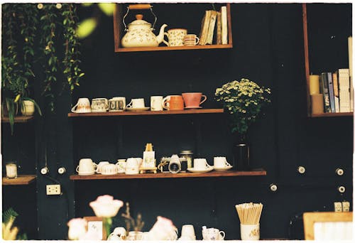 Shelves in Cafe