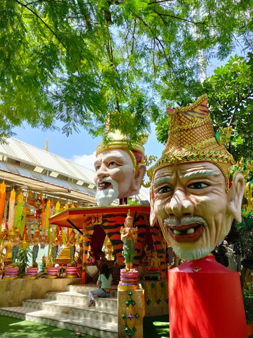 Woman near Buddhist Temple