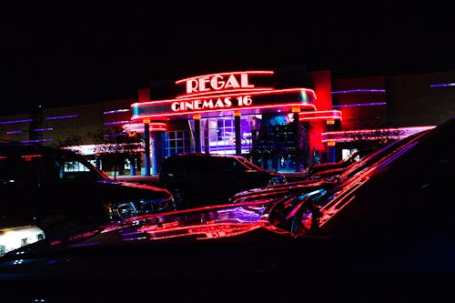 Free stock photo of cinema, lights, neon