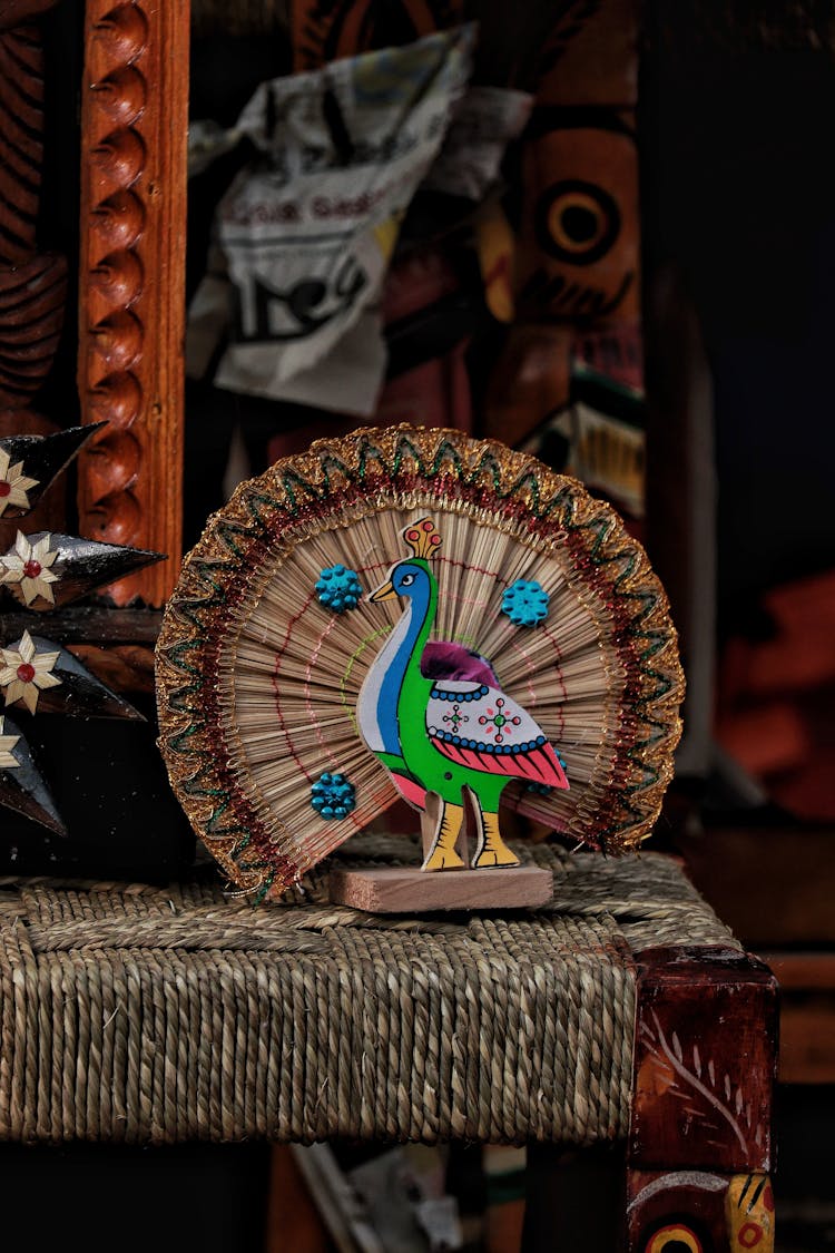 Handmade, Wooden Peacock