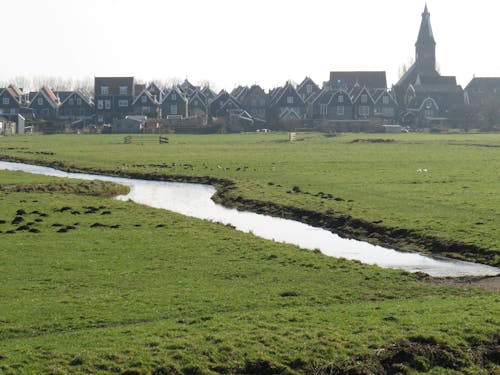 Green Grass Field Near River