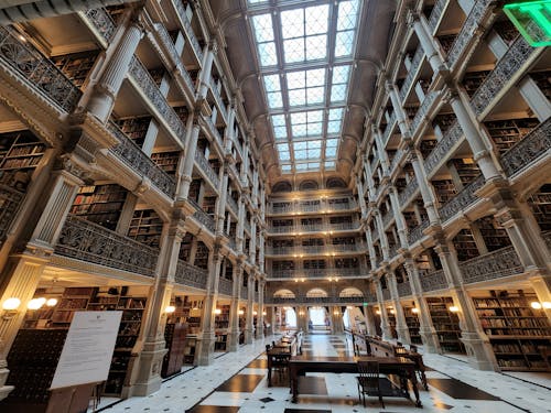 The Interior of the George Peabody Library in Baltimore