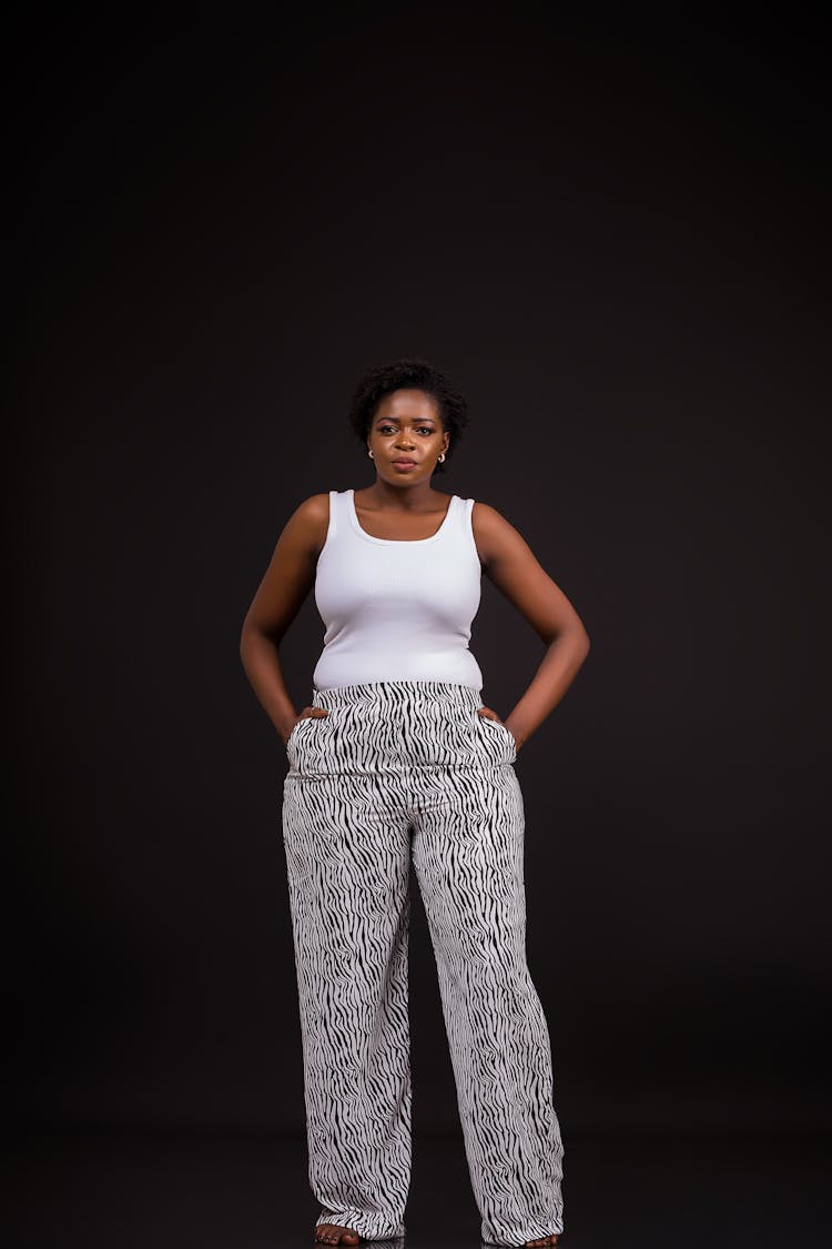 Photo Of A Woman Against Black Background 