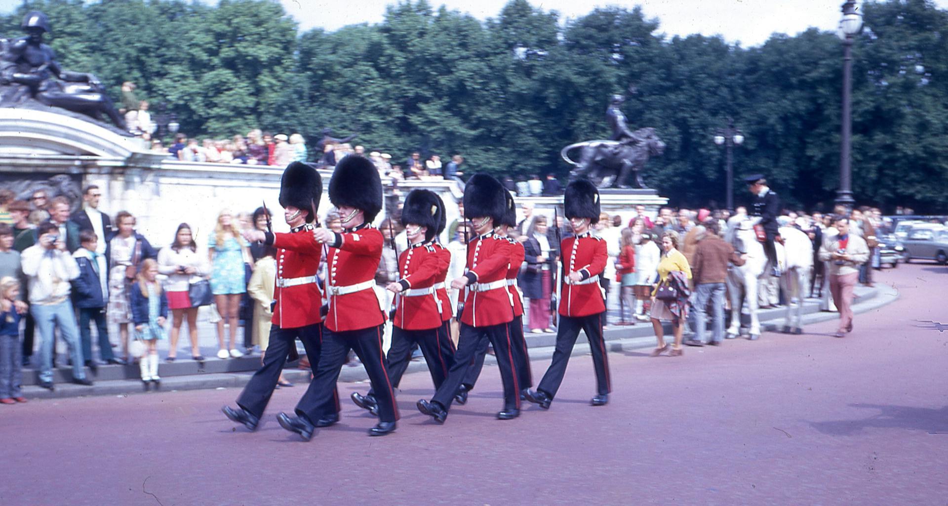 Royal Guards Marching on the Street