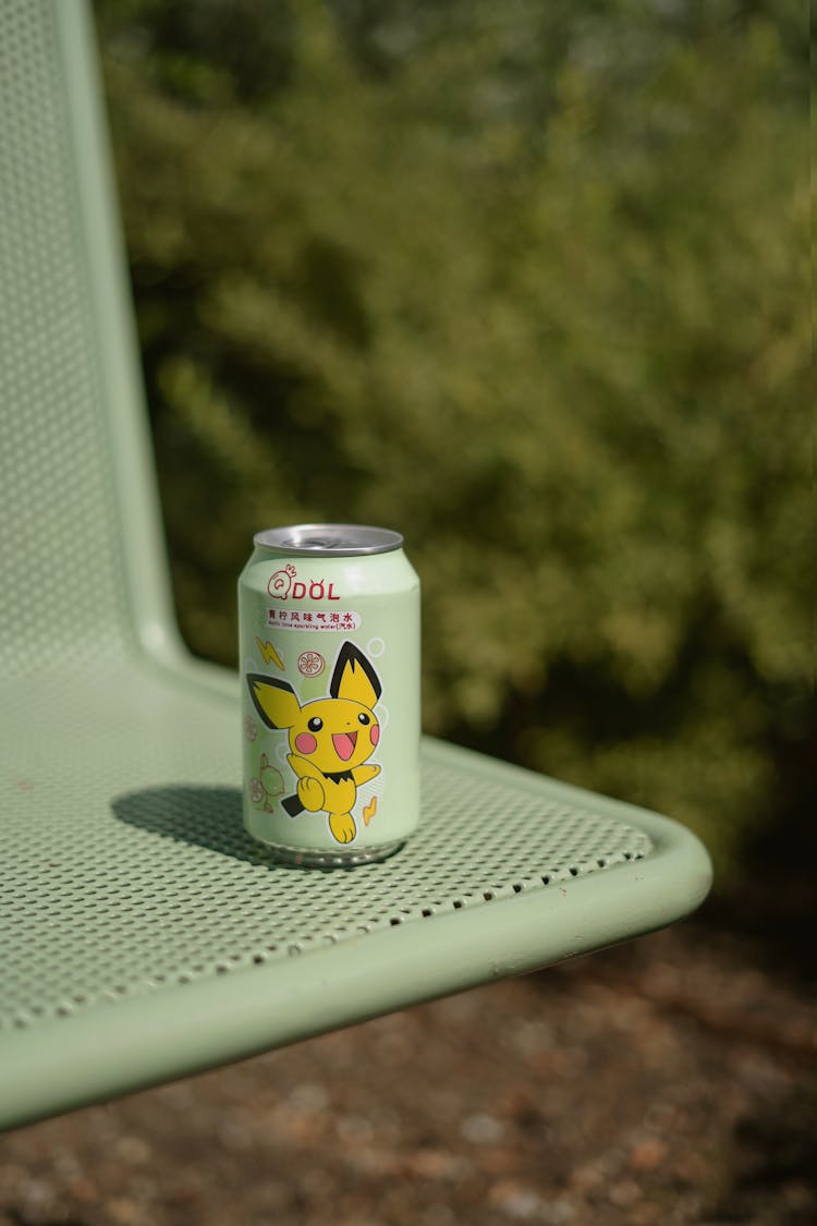 QDOL Pokemon Lime Sparkling Water On Can 