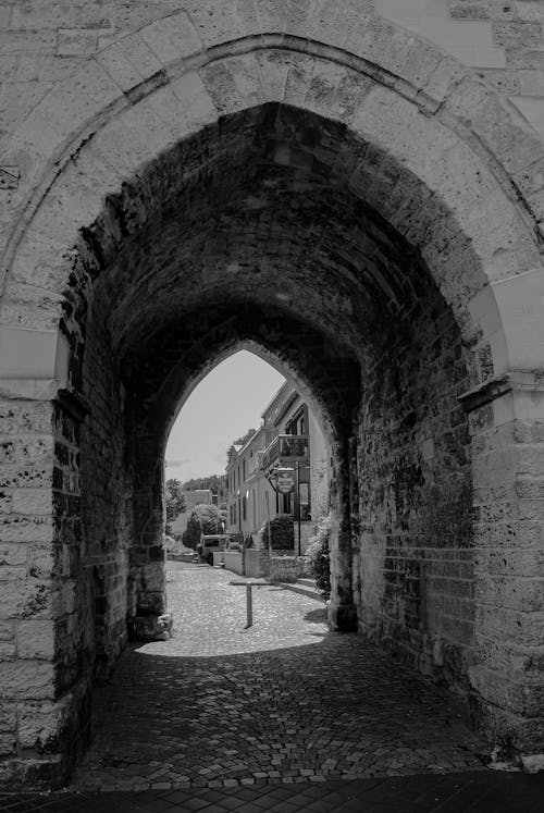 Tunnel in Building in Black and White