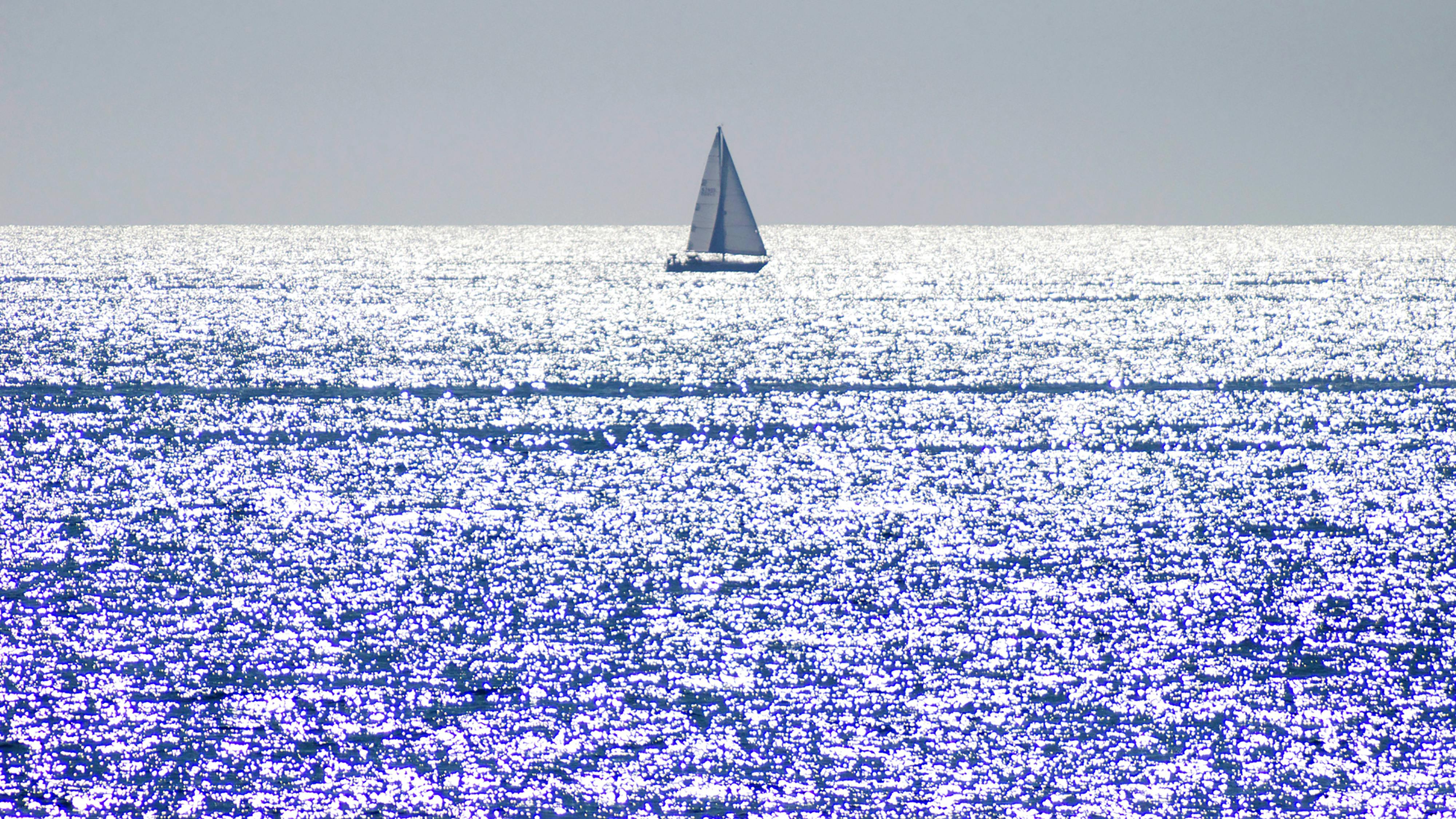 Free stock photo of ocean, sailboat, sunglare