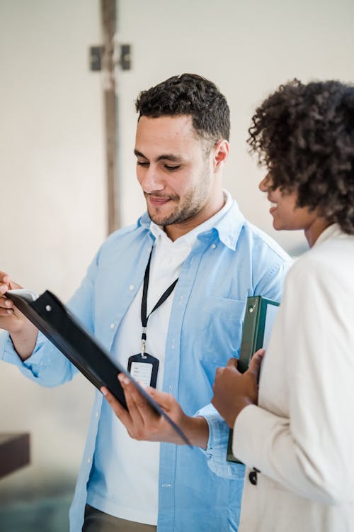 Office Workers Looking at Documents 