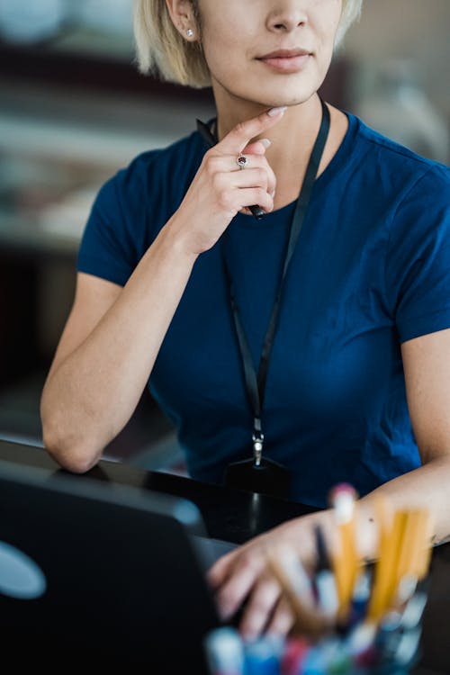 Woman Sitting at Desk