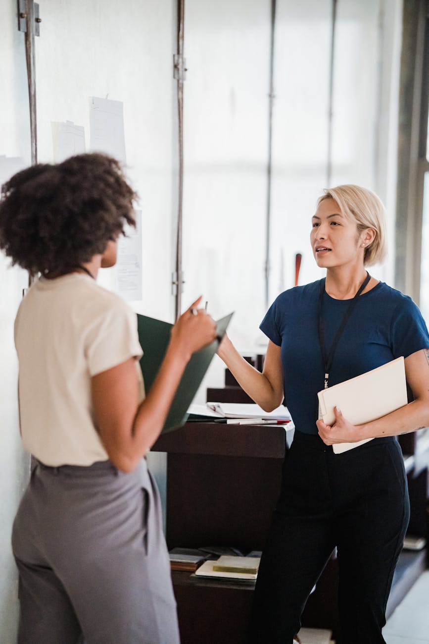Women Talking in Office