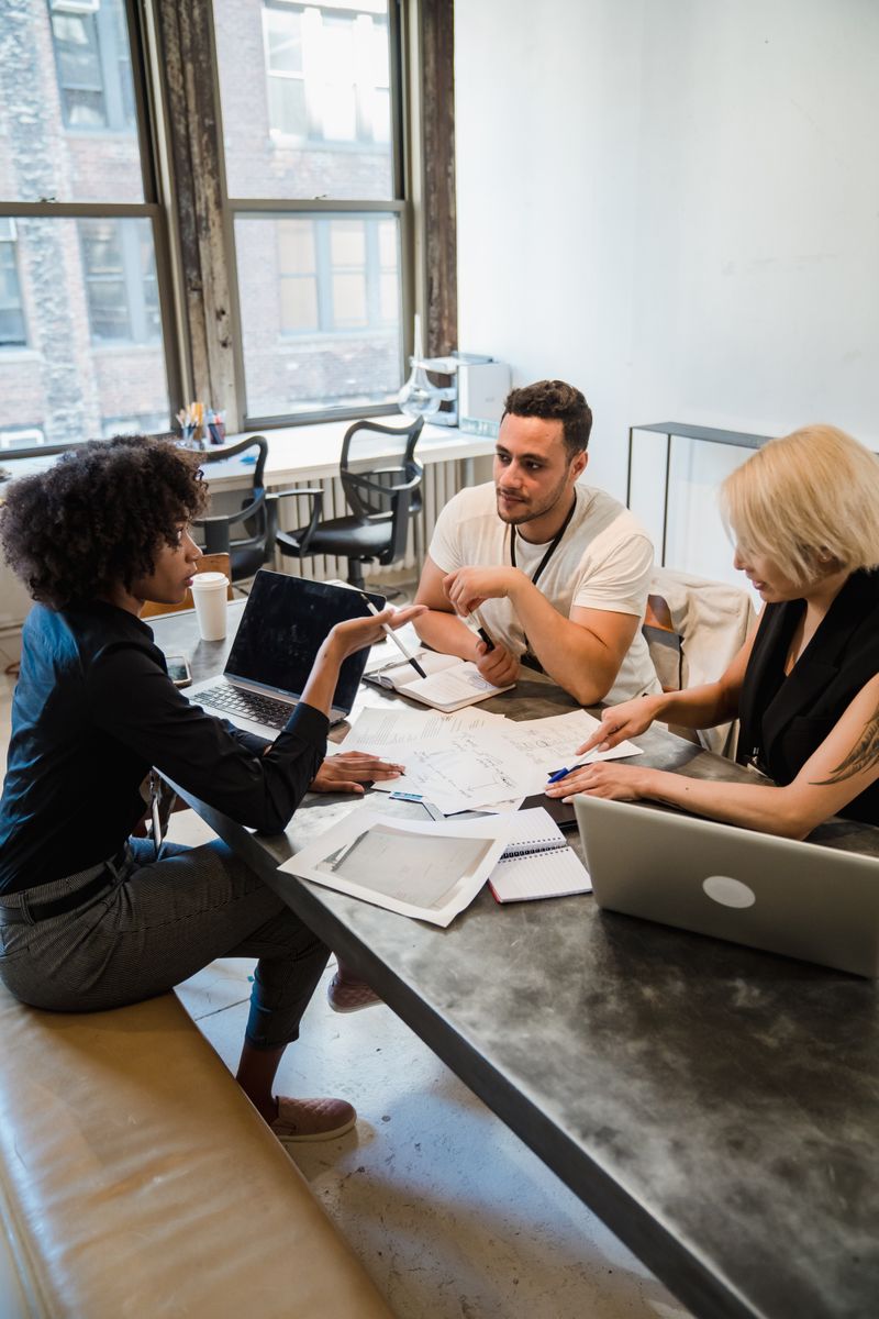 Startup team brainstorming