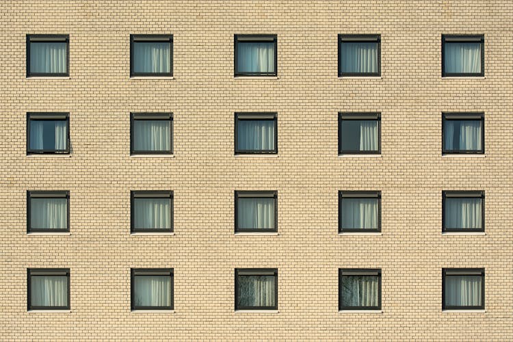 Windows On Brick Apartment Building