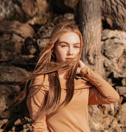 Woman Wearing a Long Sleeve Top