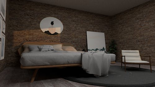 Gratis stockfoto met armstoel, bed, interieurontwerp