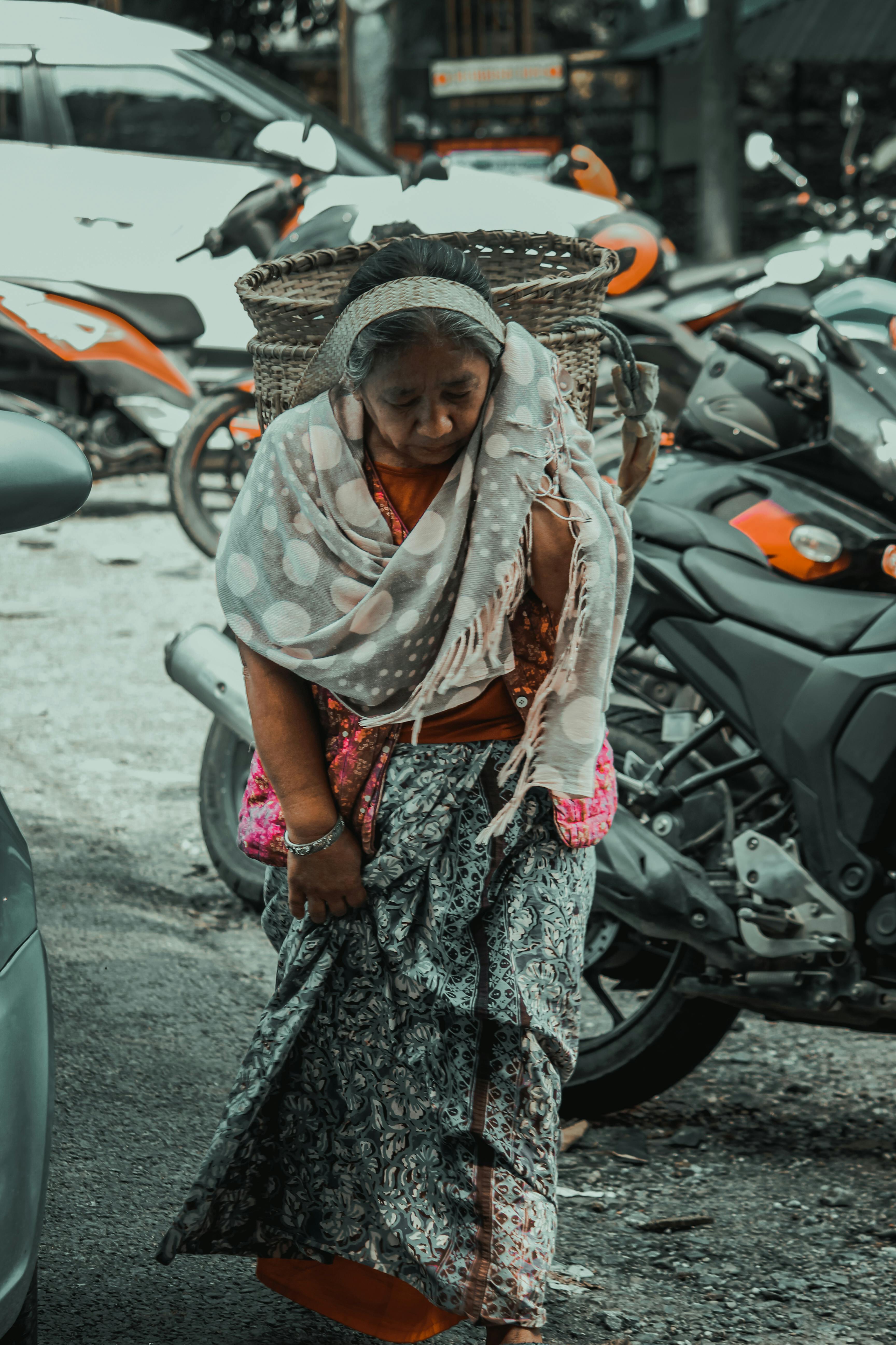 elderly woman in traditional clothing