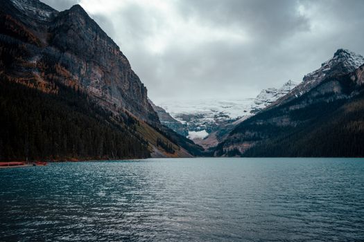 Lake Louise canoe morning — Banff