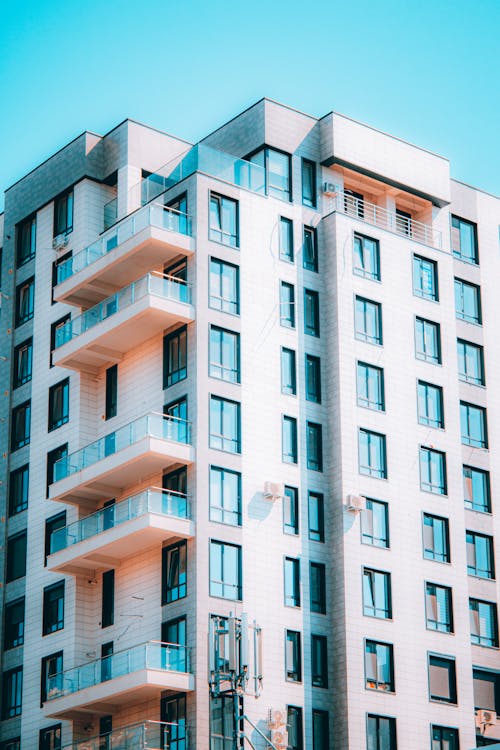 High Rise Concrete Building with Balconies