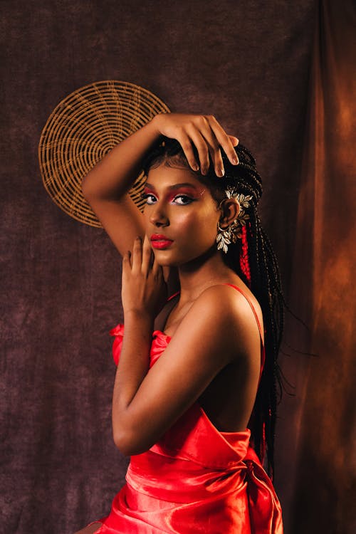 Portrait of Beautiful Sensual Woman with Big Earring