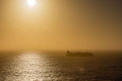 Fog over Ship on Sea