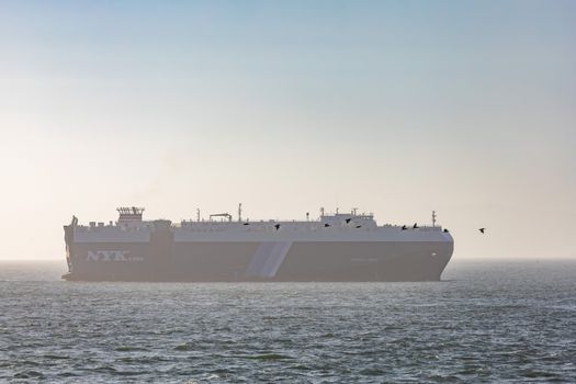 A Cargo Ship on the Sea Bay