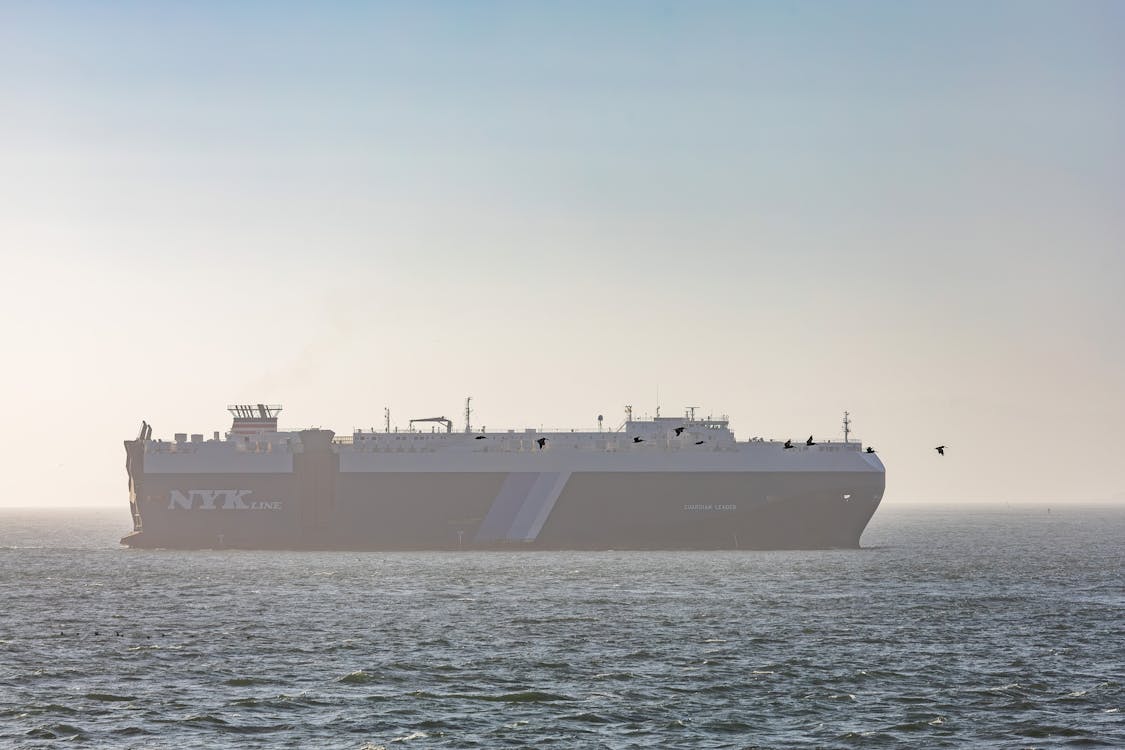 A Cargo Ship on the Sea Bay