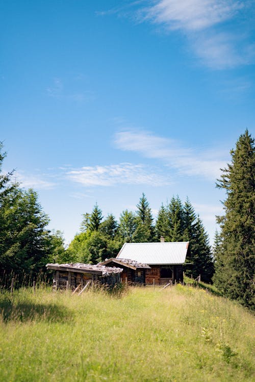 Free hut on the mountains in bayern Stock Photo