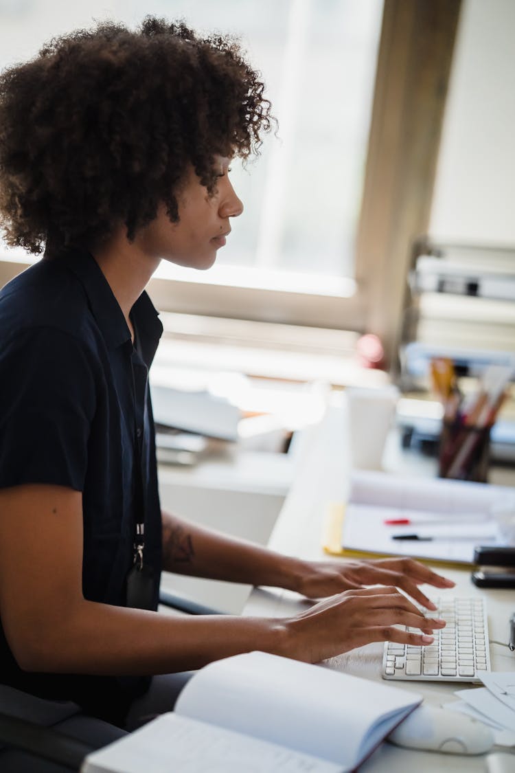 Businesswoman Using A Computer In An Office