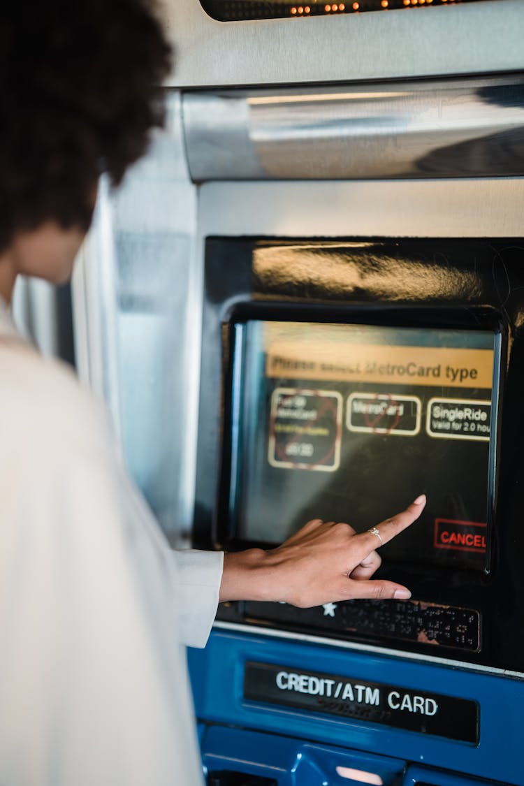 Woman Using ATM