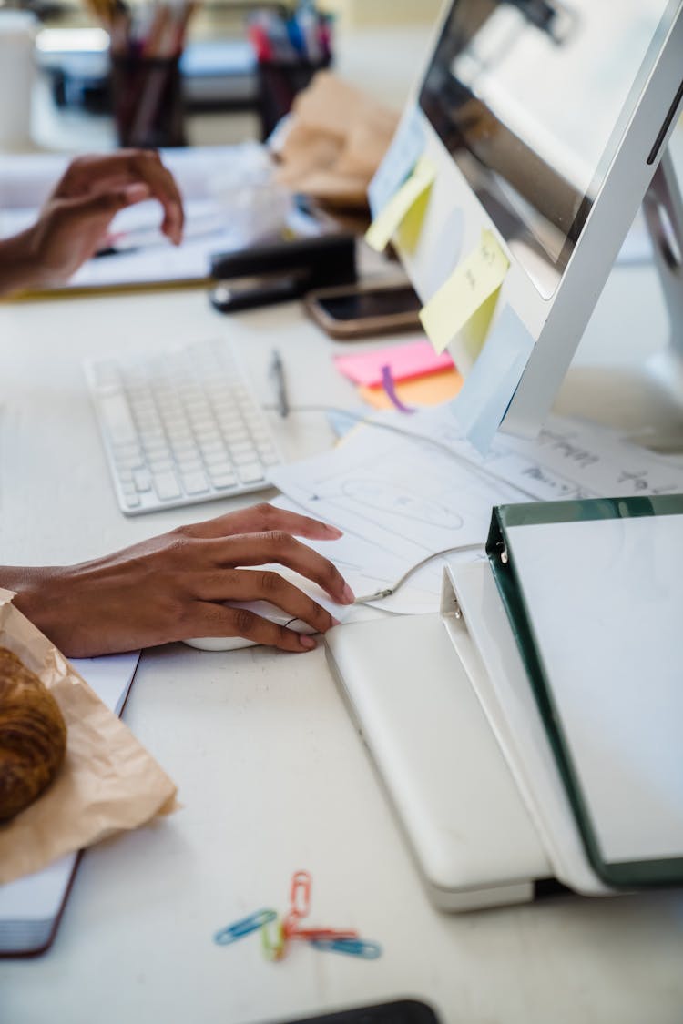 Hand Of Person Using A Computer