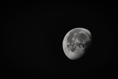Foto En Escala De Grises De La Luna