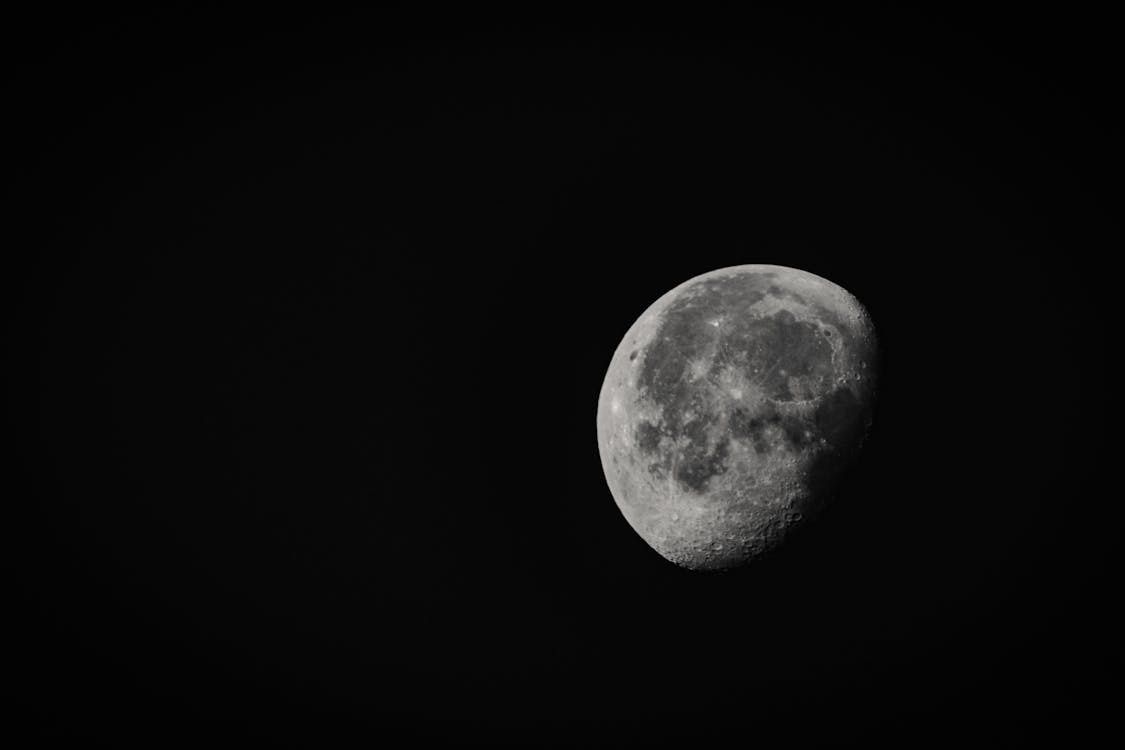 Grayscale Photo of Moon