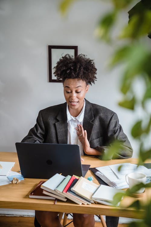 Businesswoman Talking during Video Call