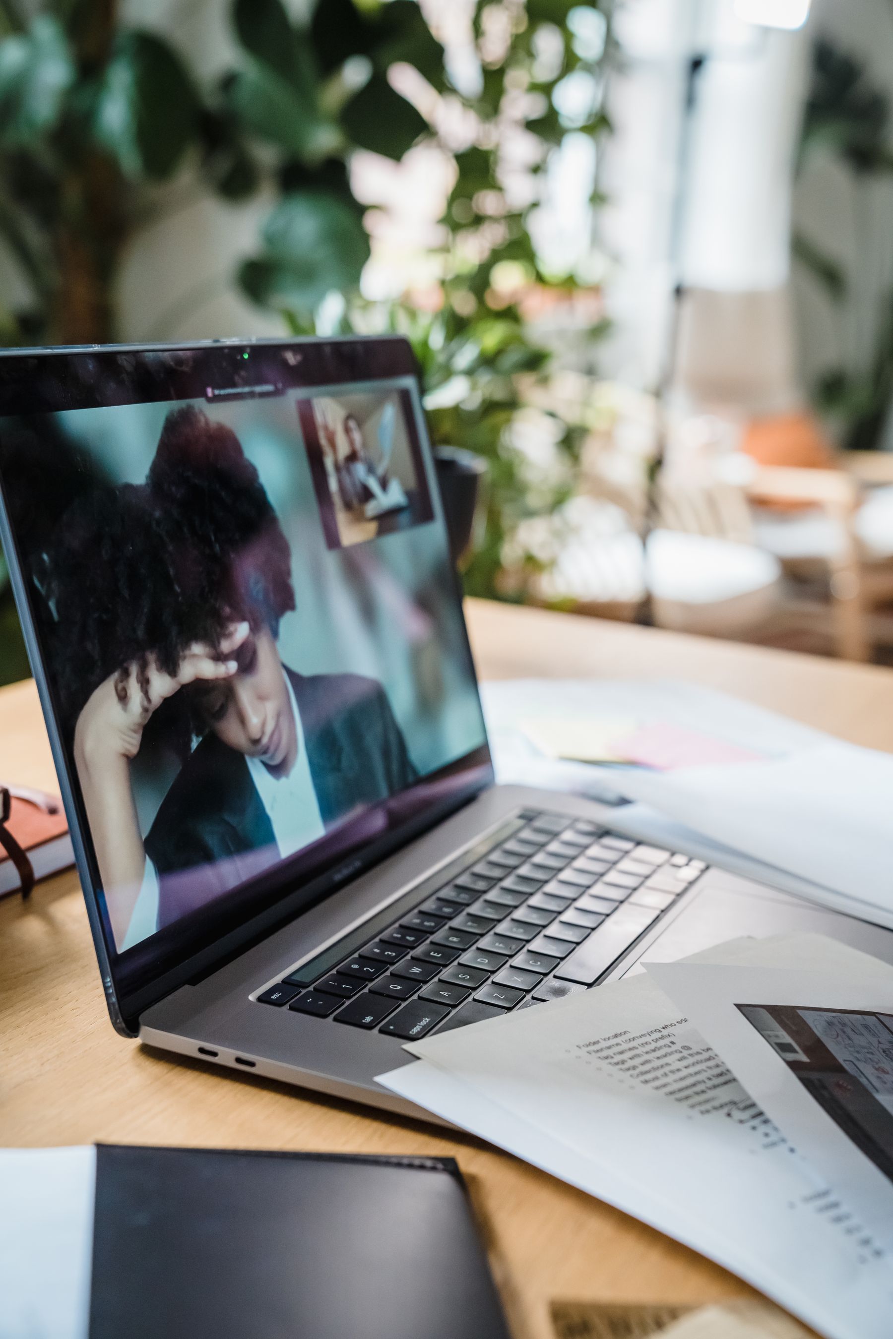 Professional participating in a remote product meeting
