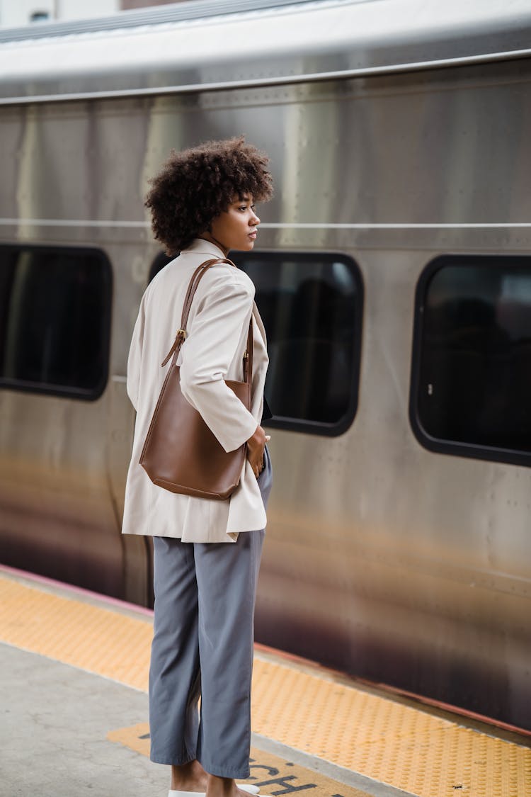 Woman On A Railway Station Platform 