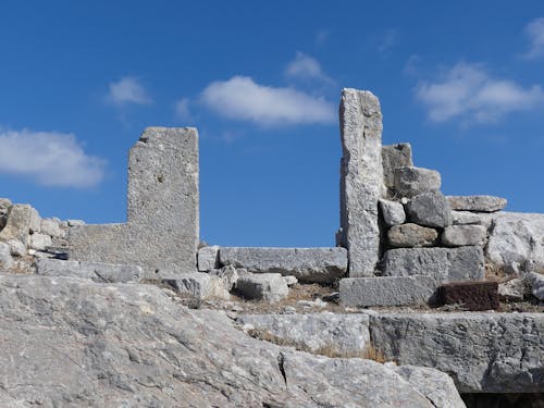 Free Santorin : L'ancienne Thera, ruines archéologiques. Stock Photo