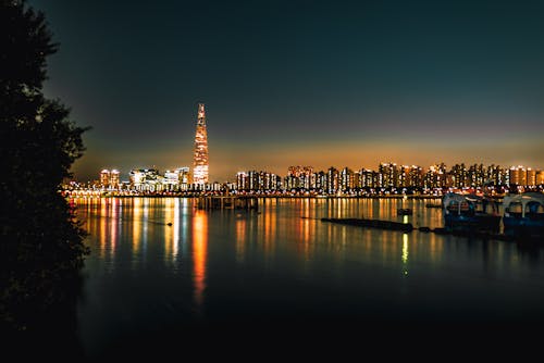 Photo of a City at Dusk 