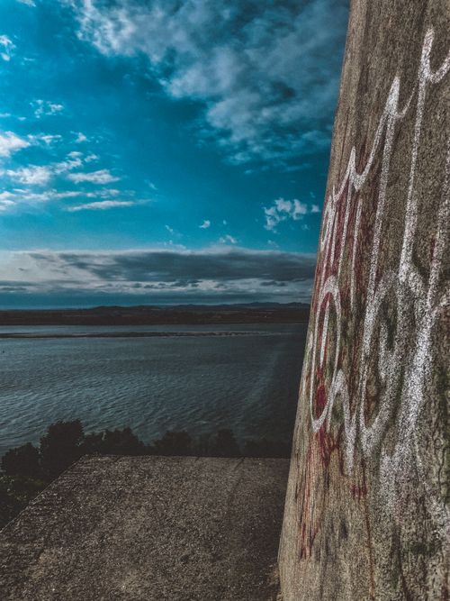 Free stock photo of beautiful sky, blue mountains, coastal landscape Stock Photo