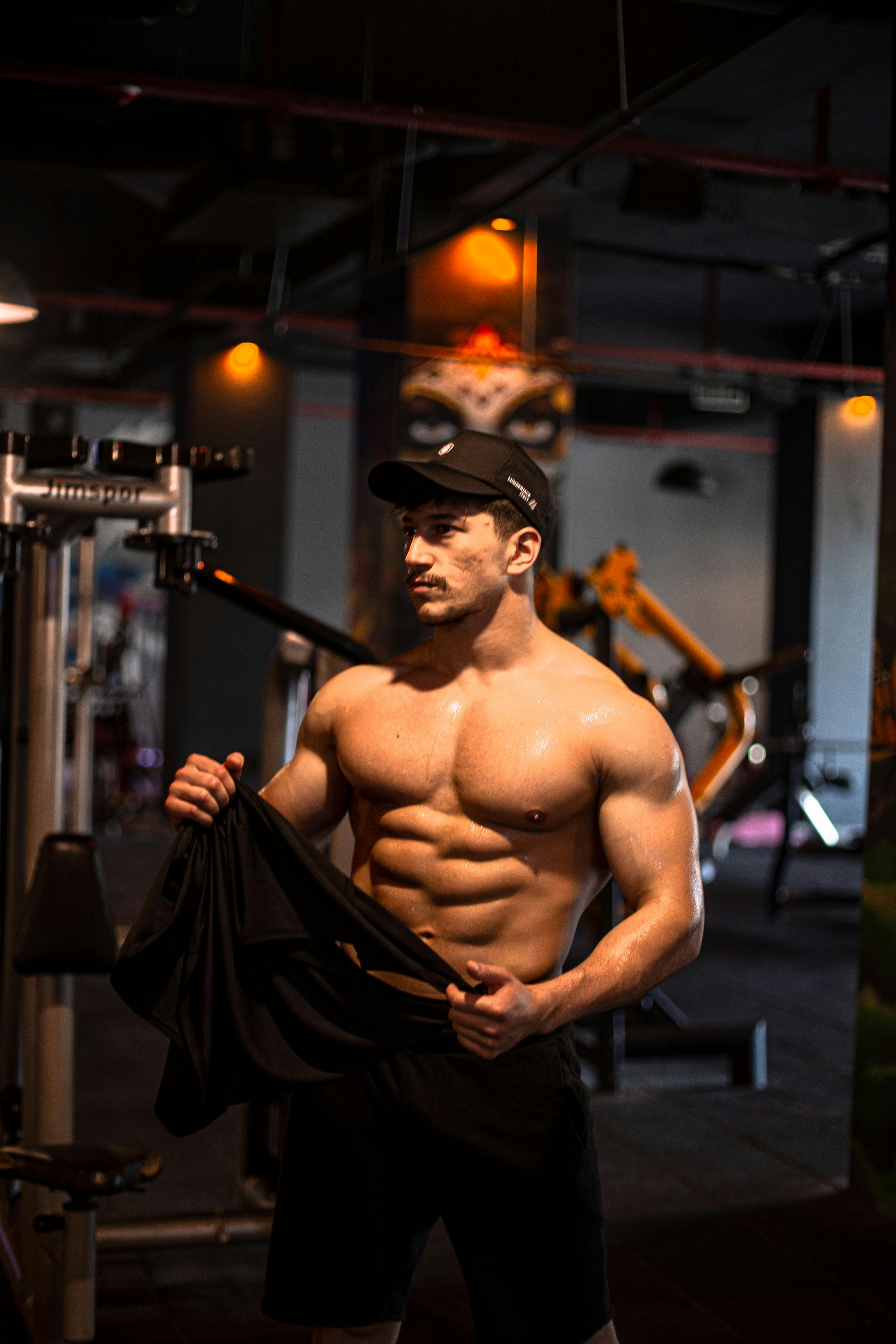 Muscular Athletic Bodybuilder Fitness Model Posing After Exercises In Gym  Stock Photo, Picture and Royalty Free Image. Image 88409621.