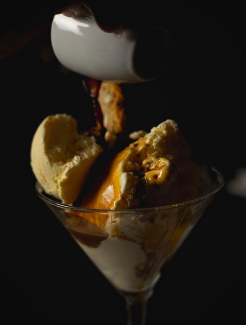 Close-Up Shot of a Glass of Affogato