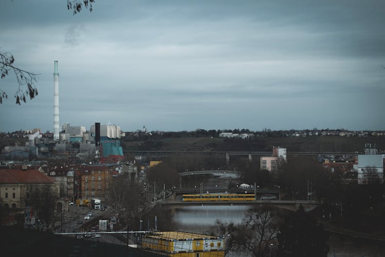 Yellow Train On The Bridge