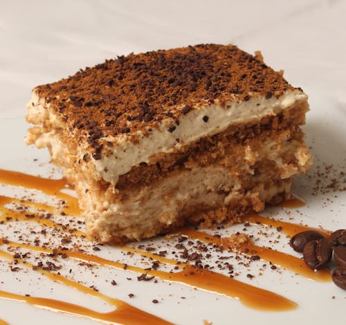 Close-Up Shot of a Tiramisu Dessert