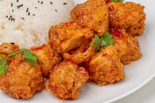 Breaded Fried Chicken and White Rice