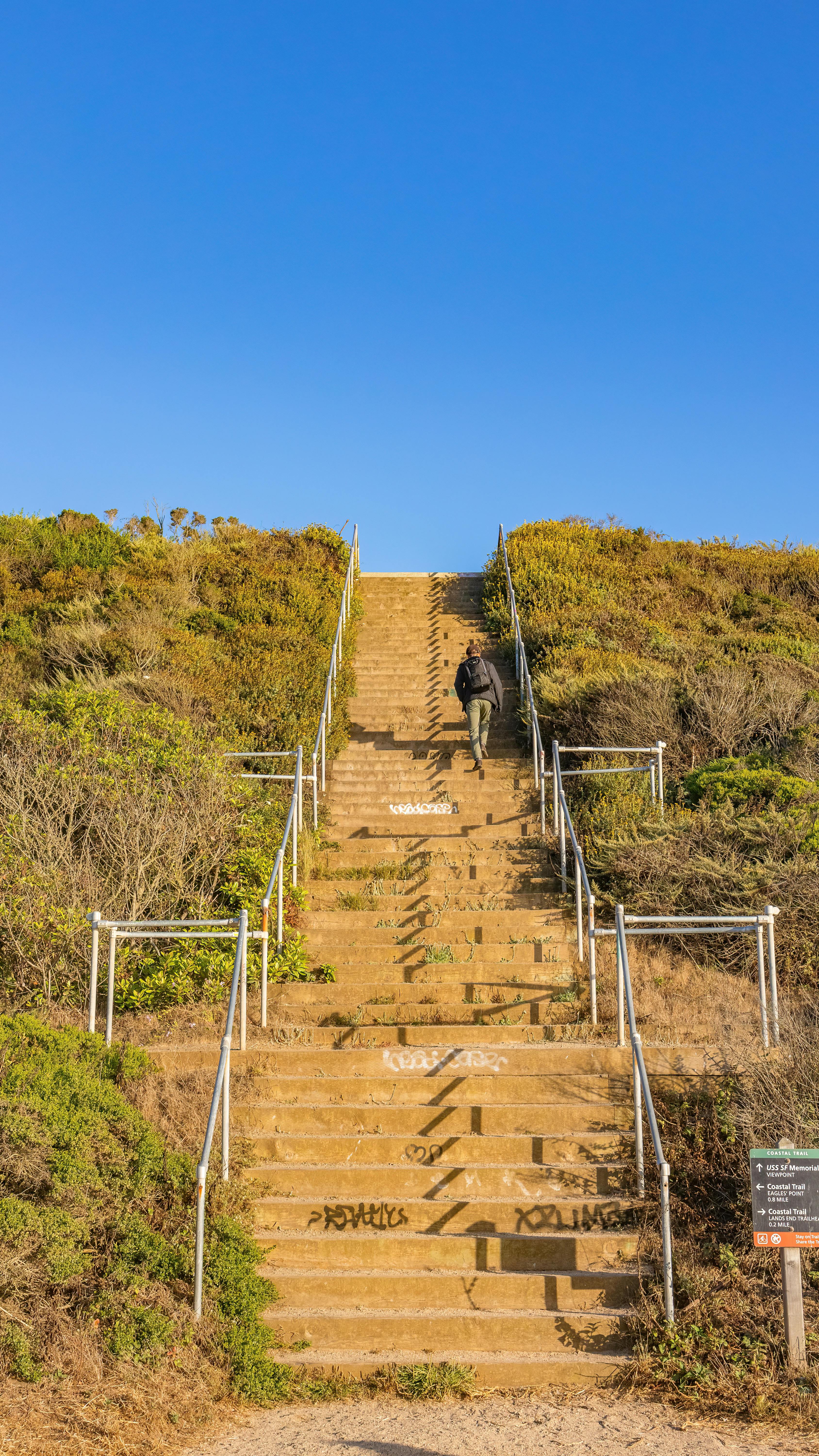 Stairs in the Mountains Under Blue Sky · Free Stock Photo